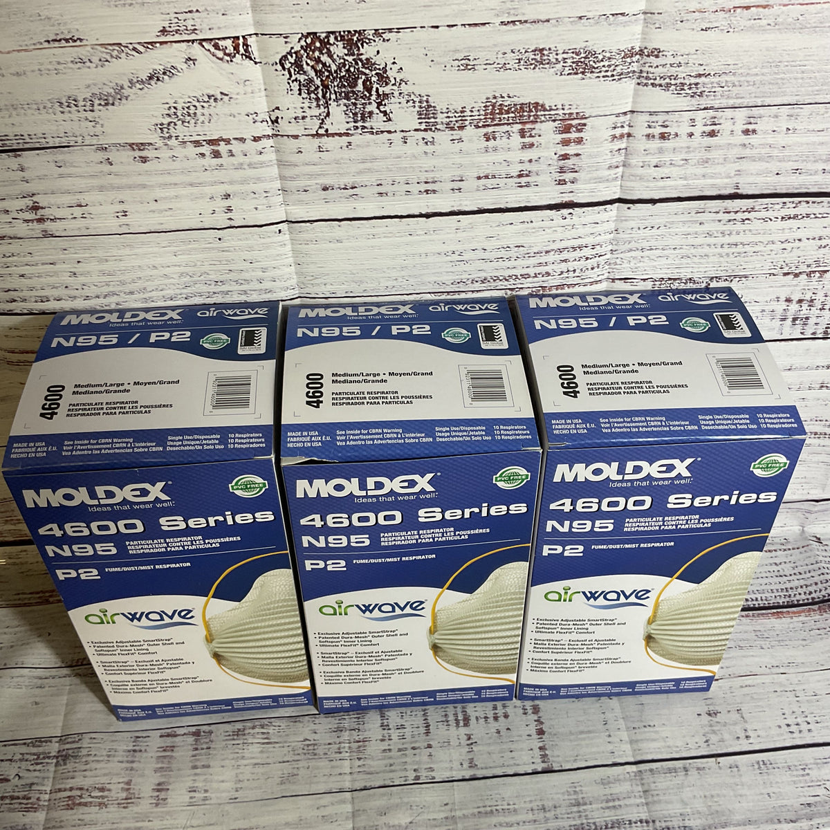 NEW Set of 3 Boxes MOLDEX 4600 Series P2 N95 Masks- 10 per Box (4 OF 4)