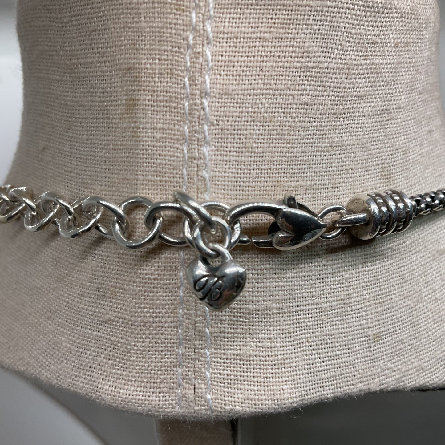 BRIGHTON Silver Tone & Rhinestone Pendant 18" Necklace