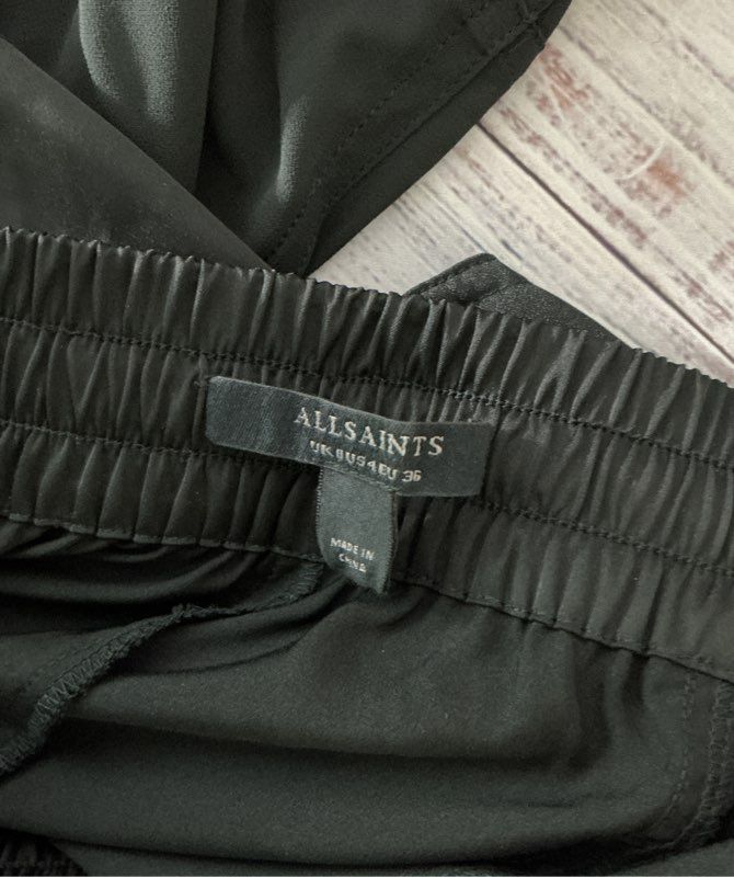 Women's All Saints Black Sheer Cargo Pants Size 4