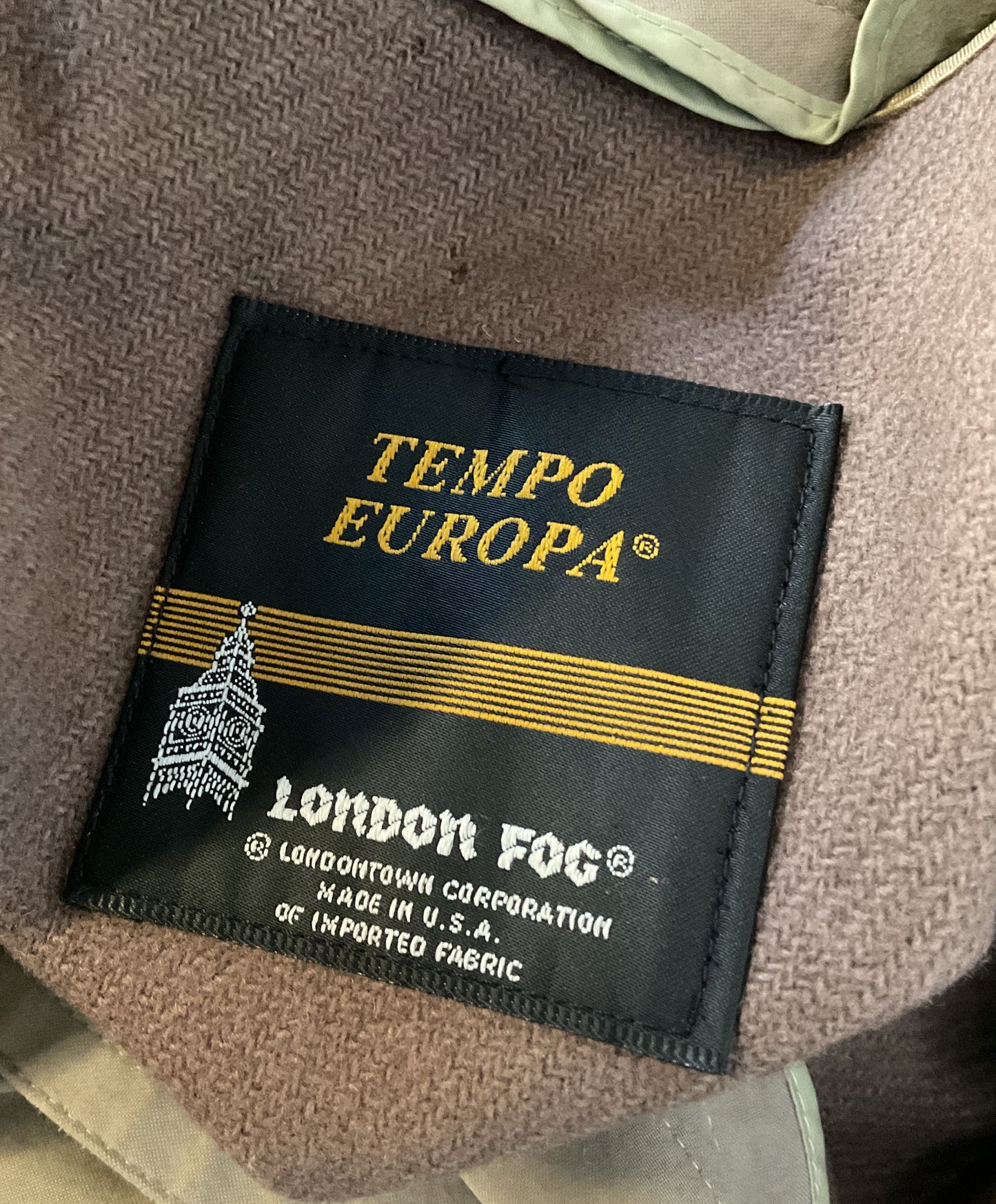 London Fog Vintage Tempo Europa Padded Trench Coat Beige 4P