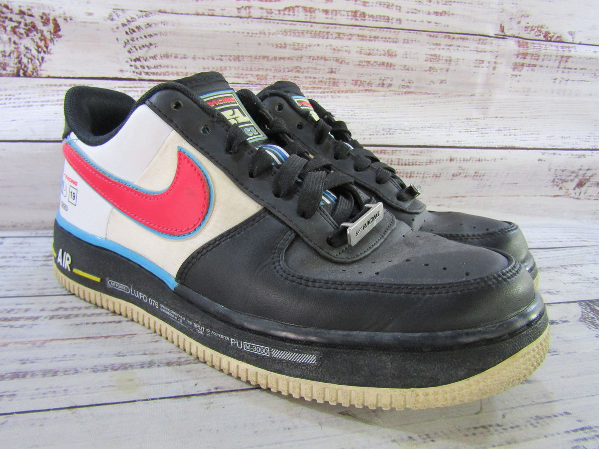 Nike Air Force 1 Low '07 QS Motorsport Men's Black Sneakers Size 7 AH8462-004