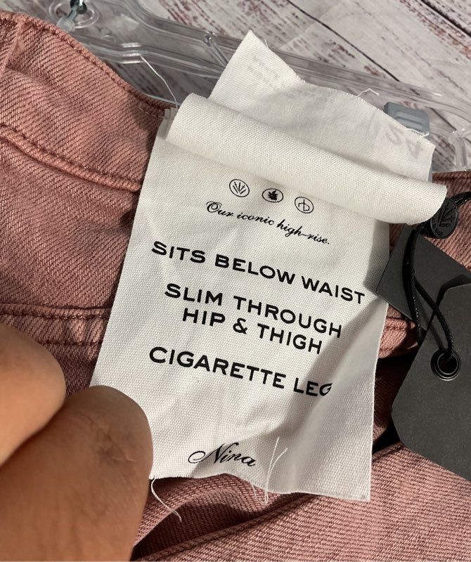 NWT Rag & Bone Nina High Rise Cigarette Jeans Light Plum Size 24 Women's