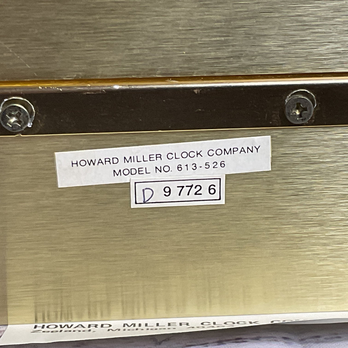HOWARD MILLER 613-526 Brushed Brass Calenday Month, Date, Date Desk Mantel Clock