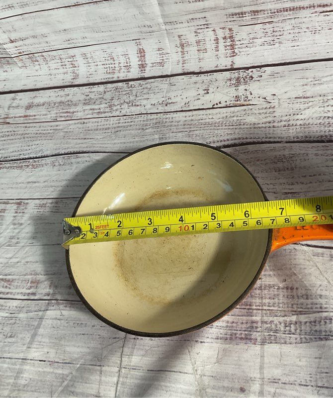 Vintage Le Creuset 6 1/2" Small Skillet Frying Pan Enameled Cast Iron Orange