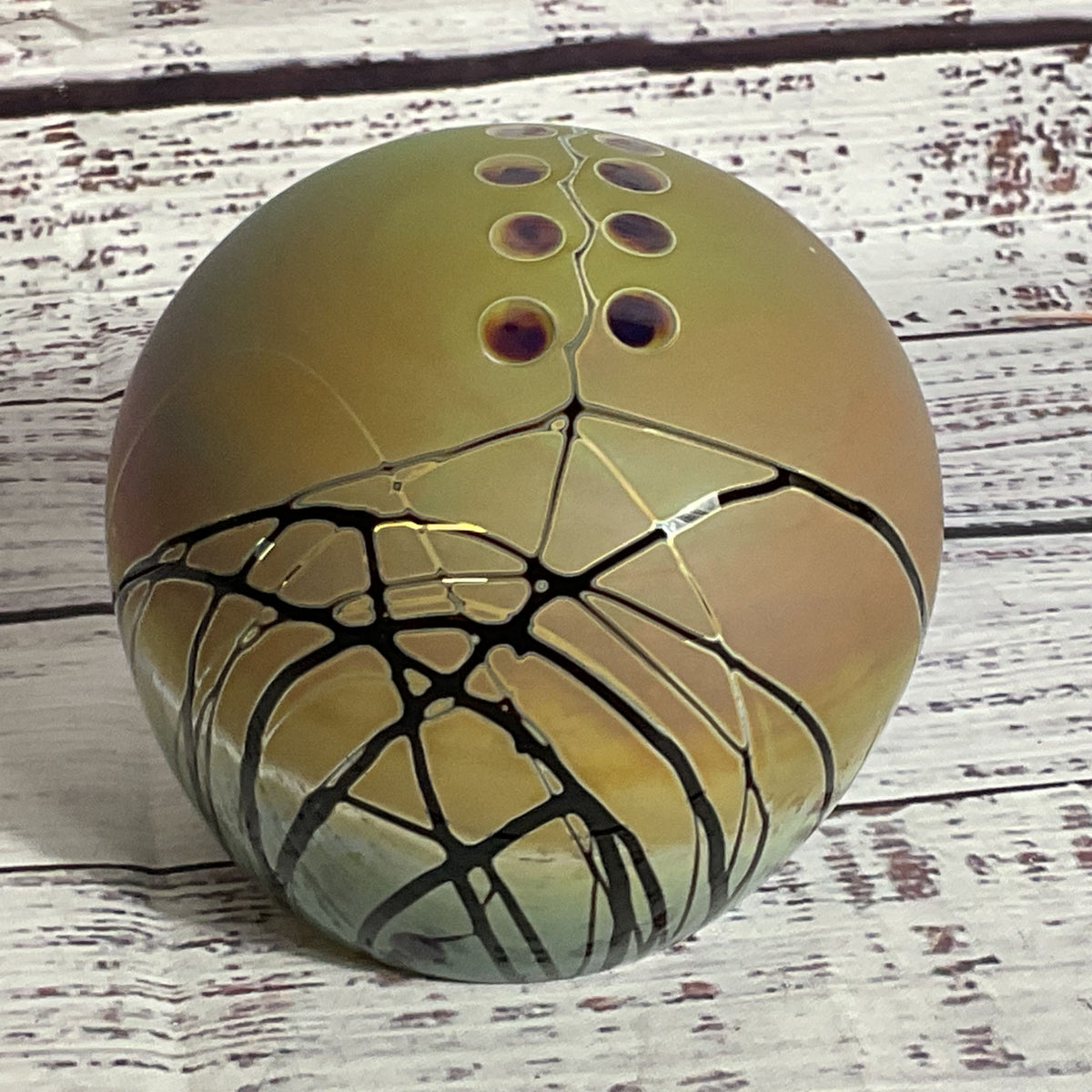VTG. Signed CRAIG ZWEIFEL Iridescent Paperweight- 3"
