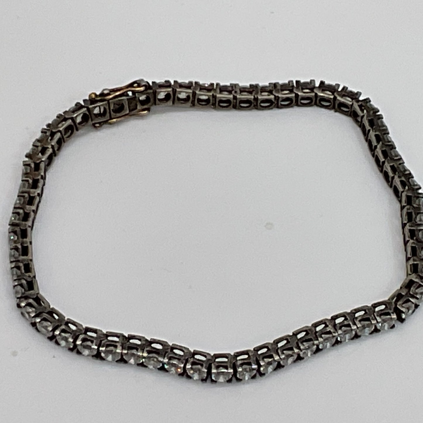 Sterling Silver & Cubic Zirconia 7.5" Tennis Bracelet- 10.76g