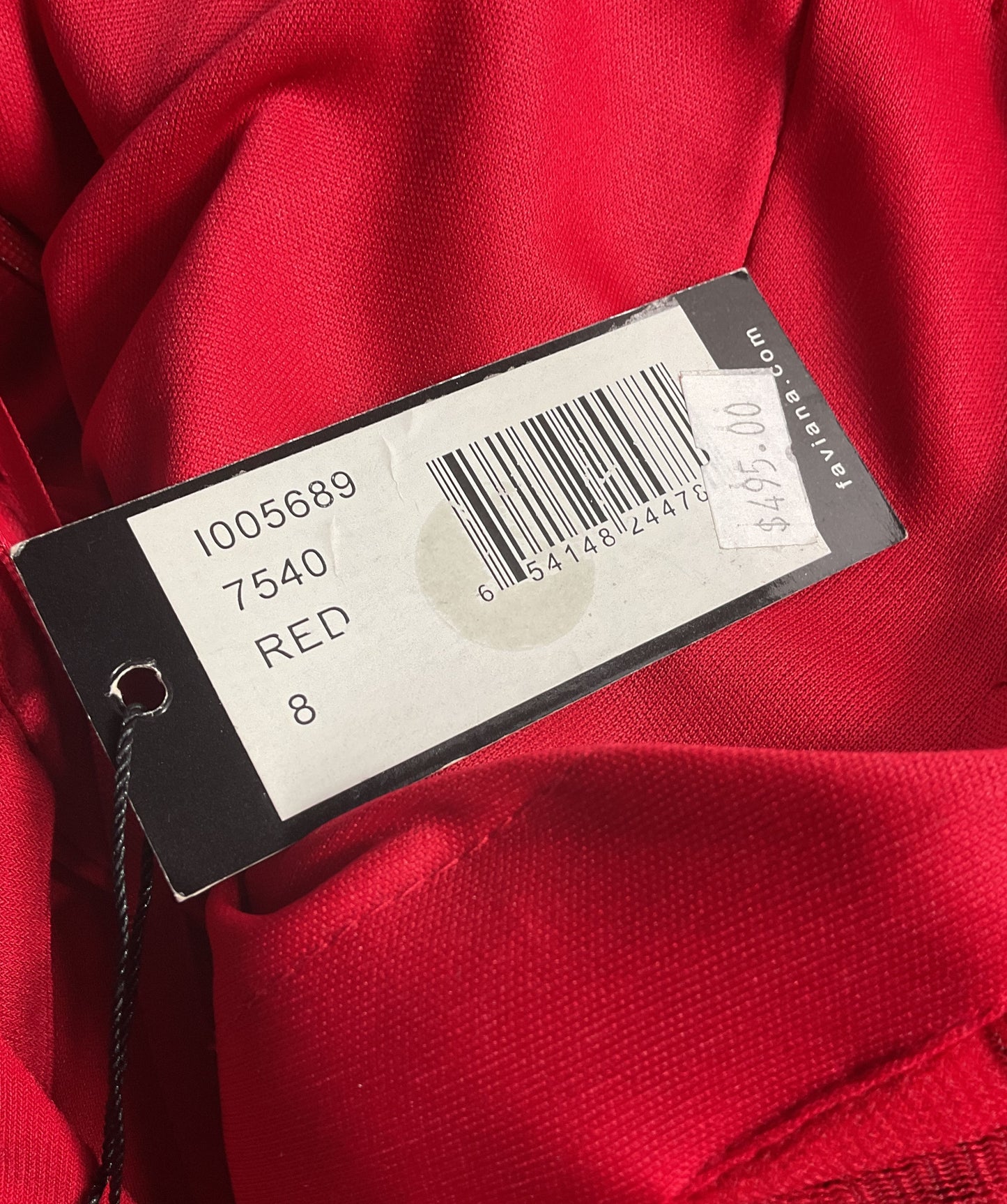 Faviana Cage Back Long Formal Dress Red 8