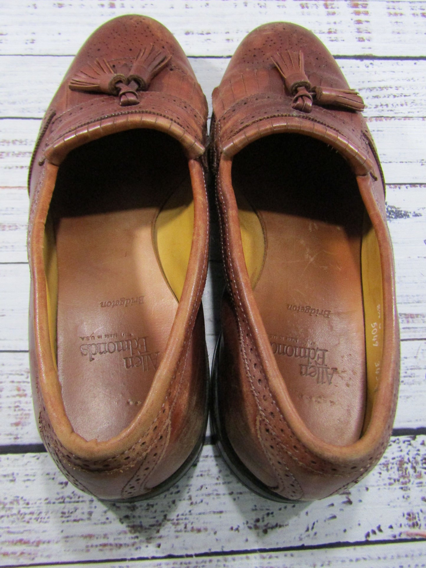 Allen Edmonds Bridgeton Men's Brown Leather Kiltie Tassel Loafers Size 8.5 E