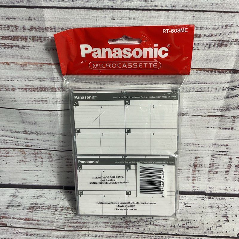 Panasonic Microcassette Tape 8 Pack Sealed W/ Storage Cases