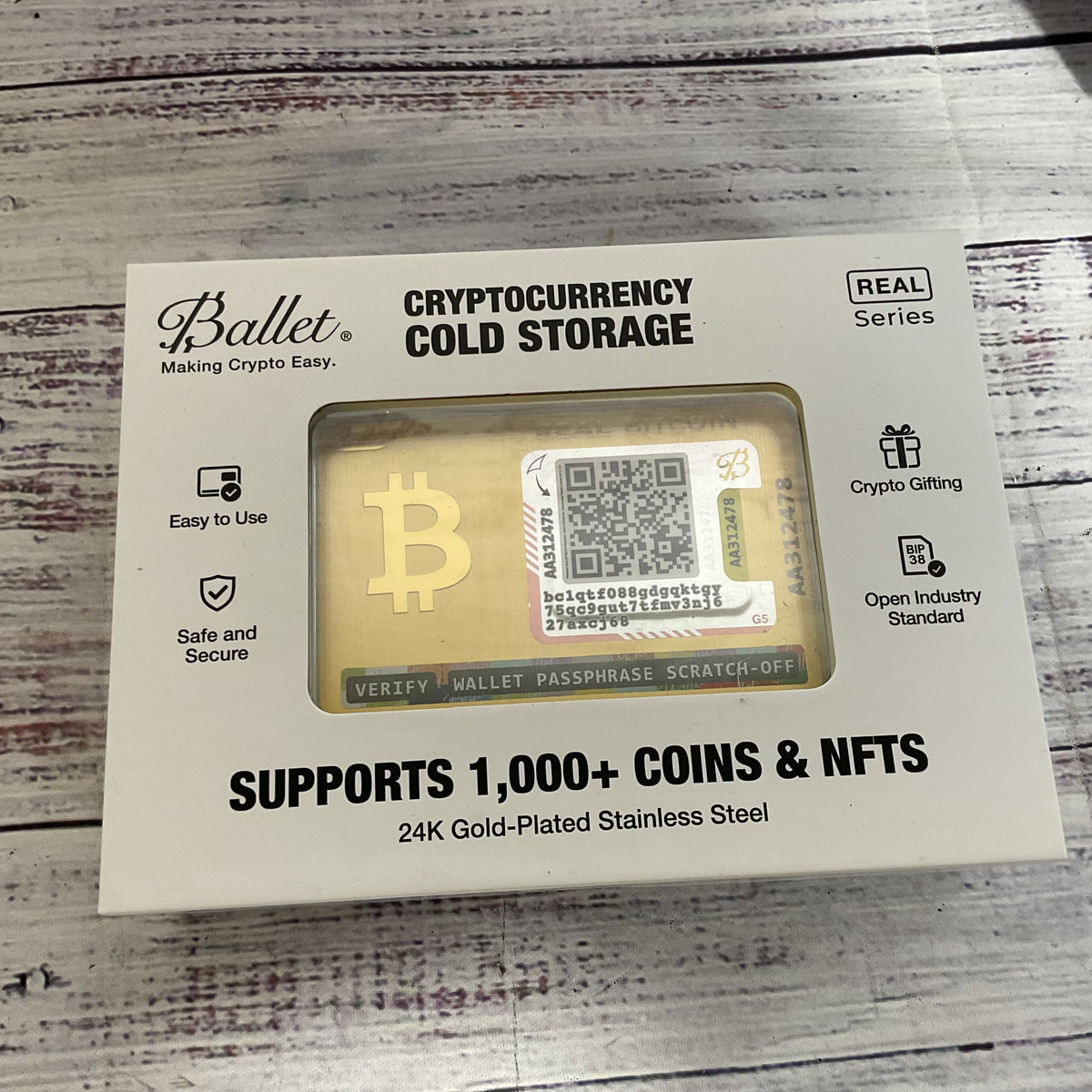 NEW SEALED BALLET 24K Gold-Plated Cryptocurrency Cold Storage Card