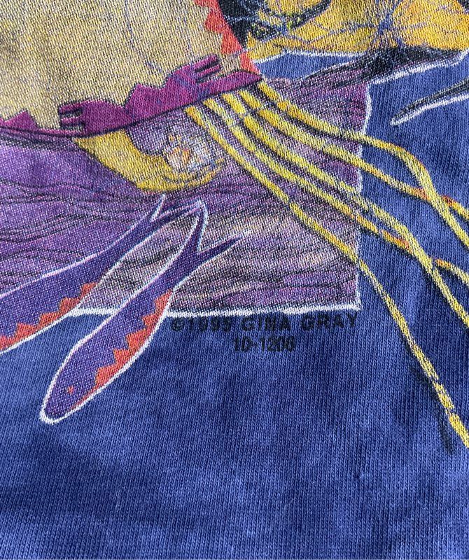 Vintage The Mountain Native American Dark Blue Tie Dye Graphic T-Shirt 1995 XL