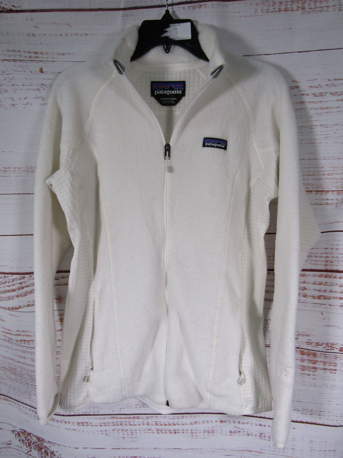 Patagonia Women's White Fleece Full Zip Jacket Size L