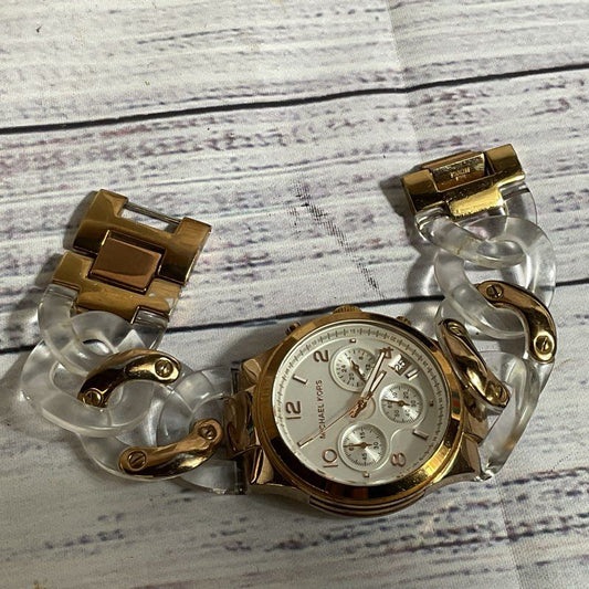 MICHAEL KORS Gold Tone & Lucite Link Women's Watch- 7"