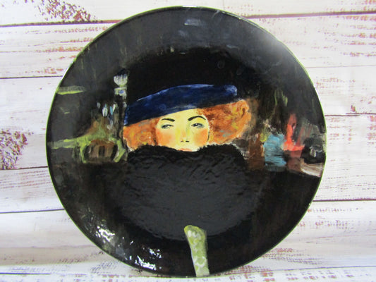 Gustav Klimt Lady with Hat and Feather Boa Decorative Wall Art Plate