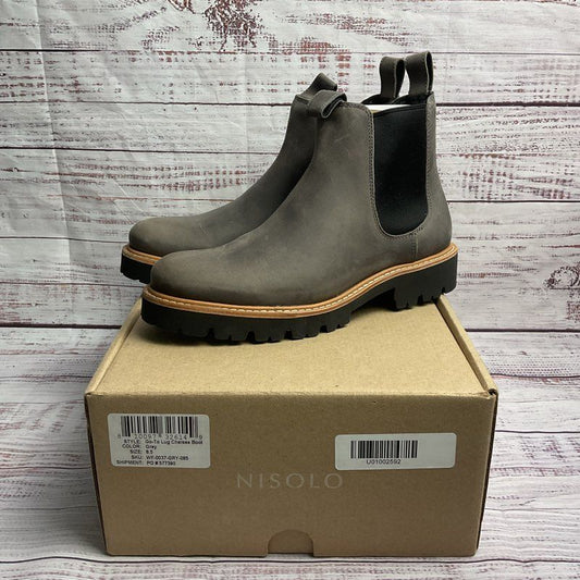 Nisolo Grey Leather Go-To Lug Chelsea Boot Women's Size 8.5