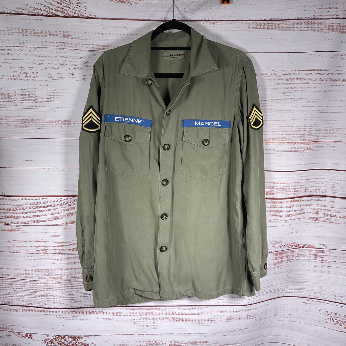 Etienne Marcel OG Olive Green Army Style Shirt Jacket - Size L