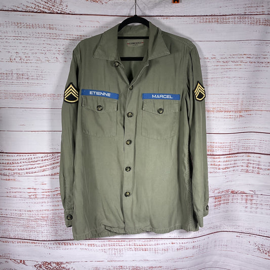 Etienne Marcel OG Olive Green Army Style Shirt Jacket - Size L