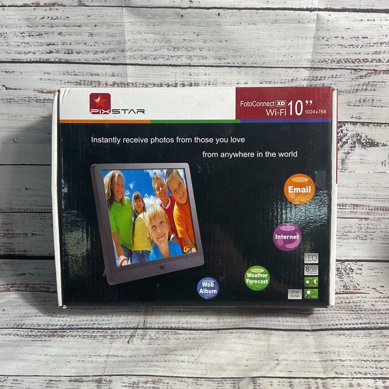Pix-Star Fotoconnect XD Wi-Fi 10" Digital Photo Frame w/ Remote in Original Box