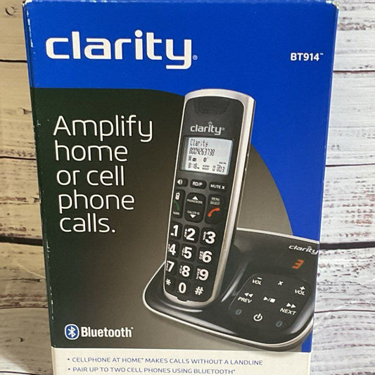 NEW SEALED CLARITY BT914 Amplified Cordless Phone w/Answering Machine Handset