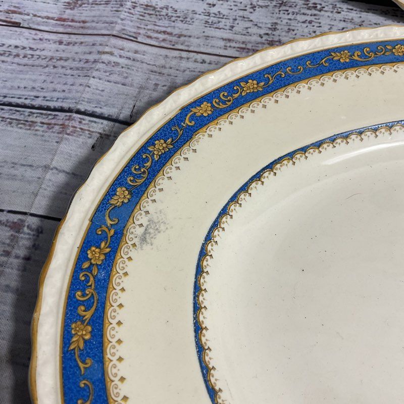 Myott Powder Blue 2 Pc Staffordshire Porcelain 10", 14" Serving Platter Set 5681
