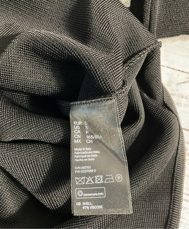 Alexander Wang x H&M Perforated Sheer Mesh Panel Long Sleeve Dress Size S