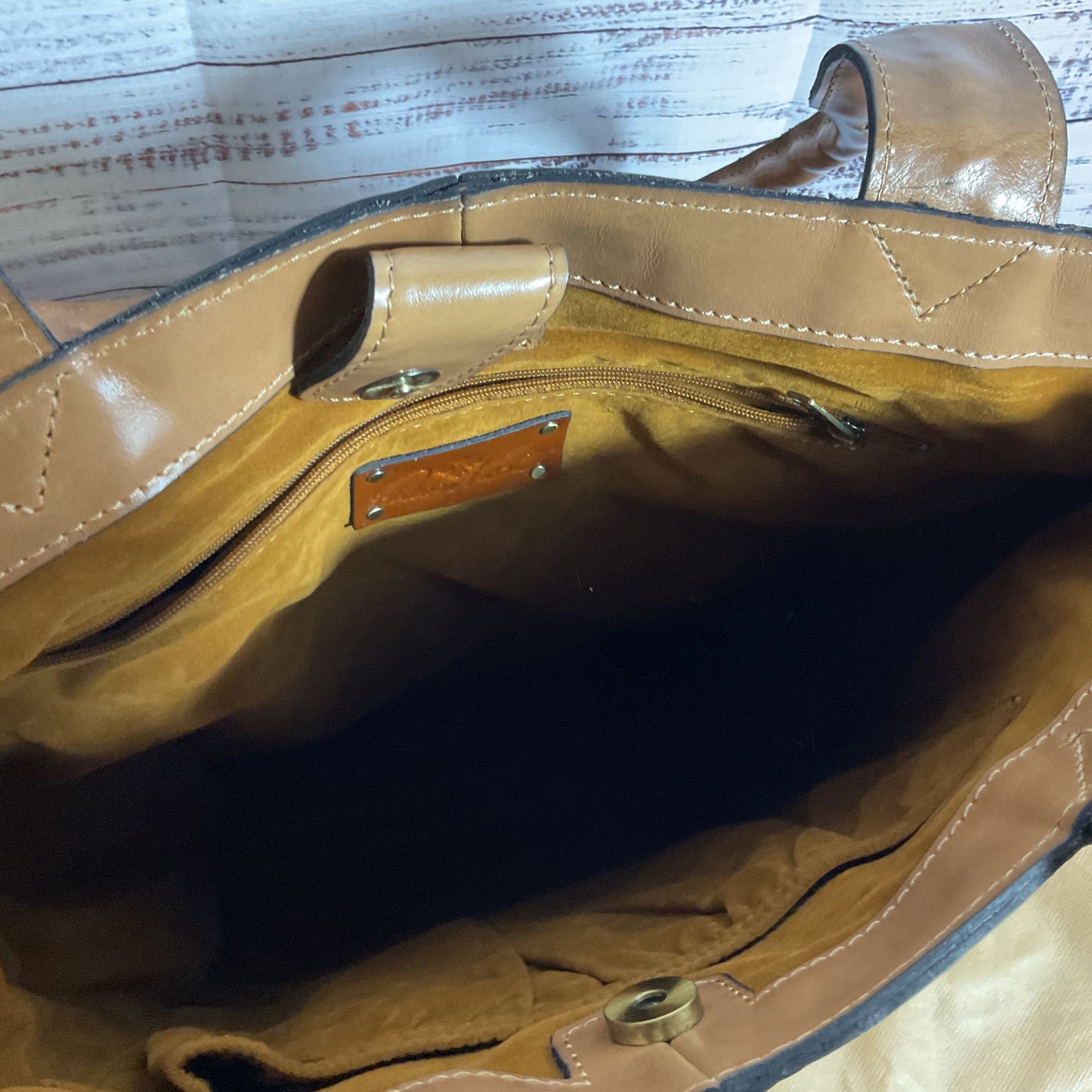 PATRICIA NASH Molise Brown Leather Tote Bag with Dust Bag