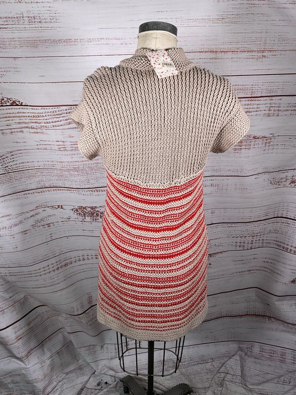 NWT Free People Women's Crochet Knit Double Button Short Sleeve Cardigan Top S