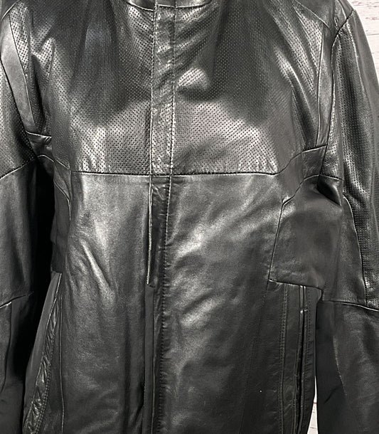 Boss Hugo Boss Lamb Leather Bomber Jacket Black L