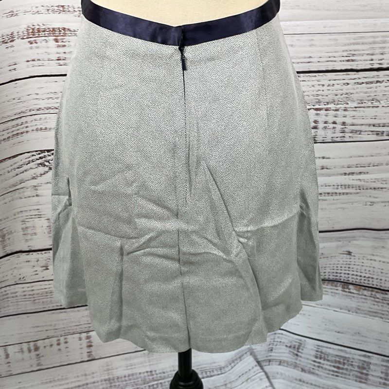 MODA Italy Women's Satin Waist Band Gray Skirt- SZ 38
