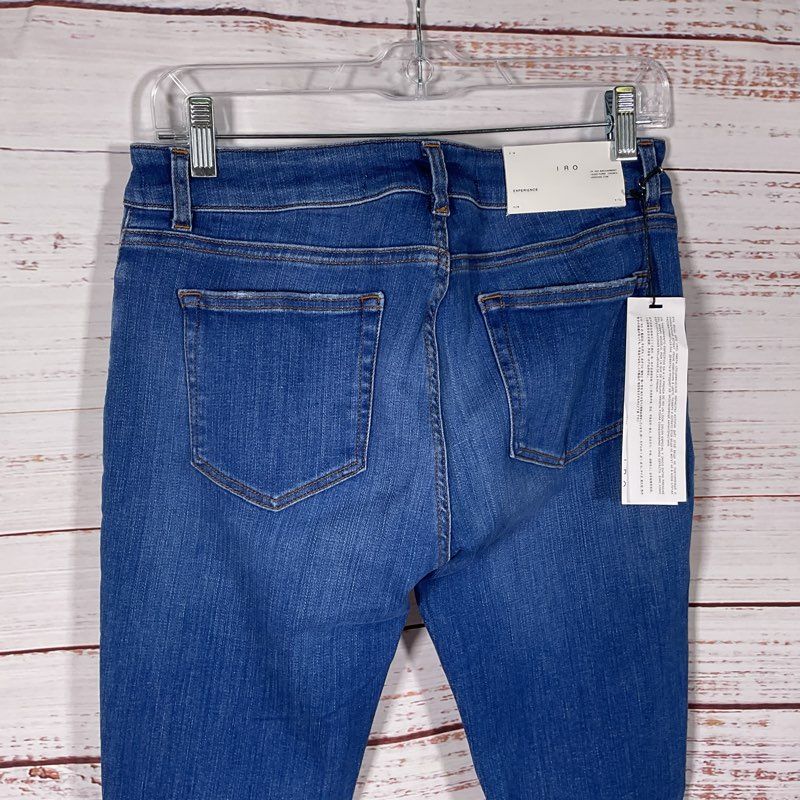 IRO Experience Candy Distressed Raw Hem Blue Denim Jeans - Size 29