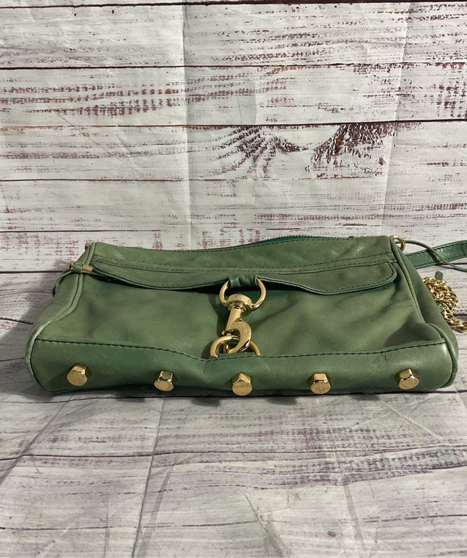 Rebecca Minkoff Women's Green Leather Mac Clutch Shoulder Bag