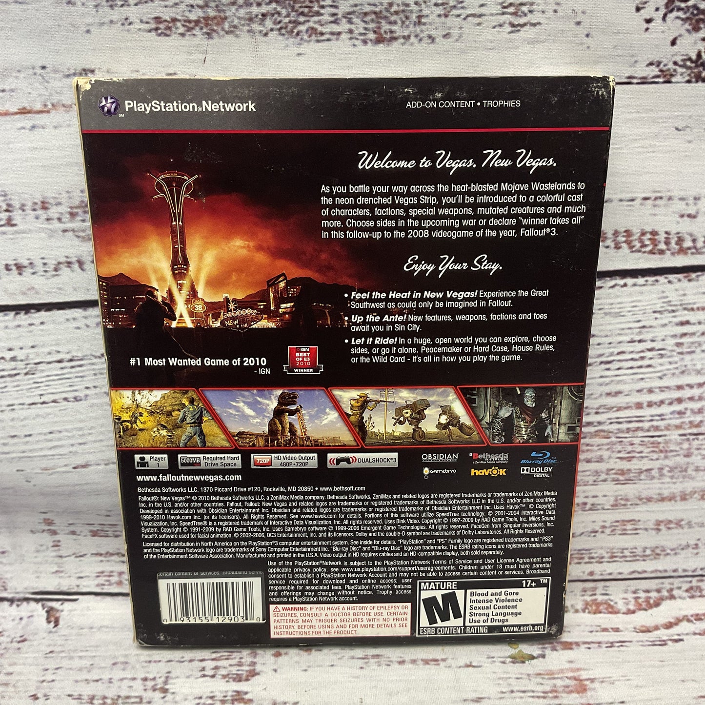 Sony Play Station 3 PS3 Fallout: New Vegas Video Game