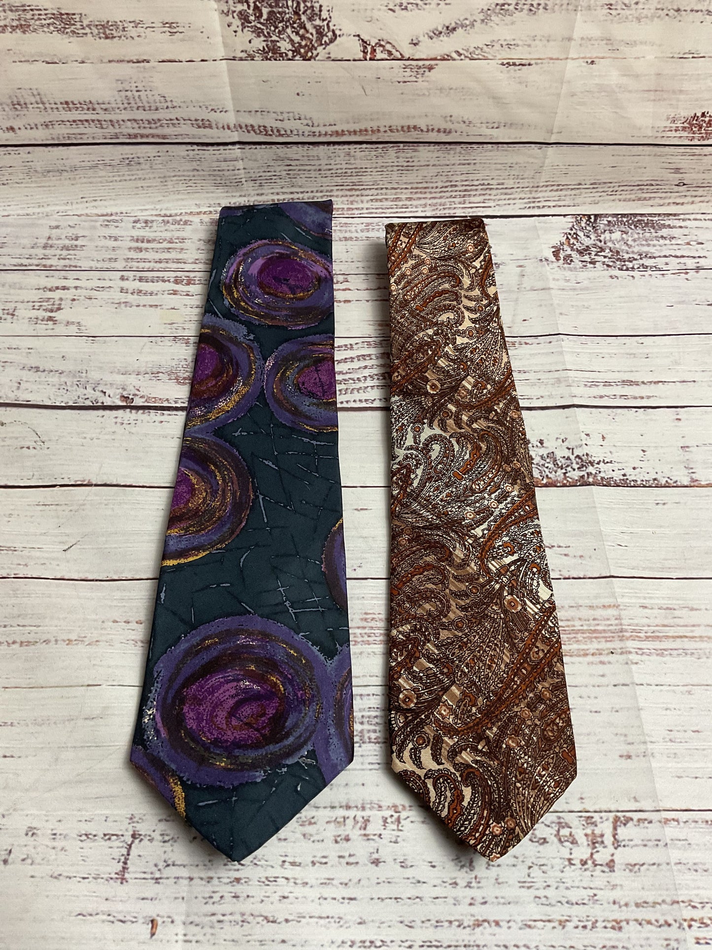 Set of 2 Silk Ties Adolfo/Oscar De La Renta