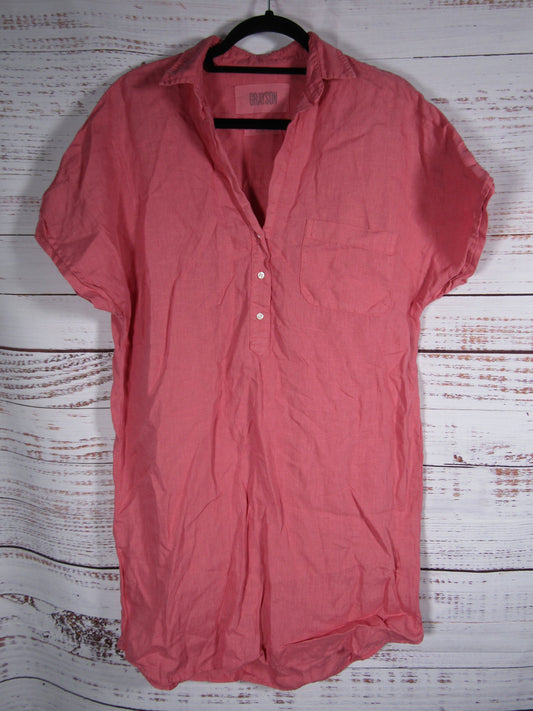 Grayson The Artist Women's Pink Linen Mini Dress Size 3