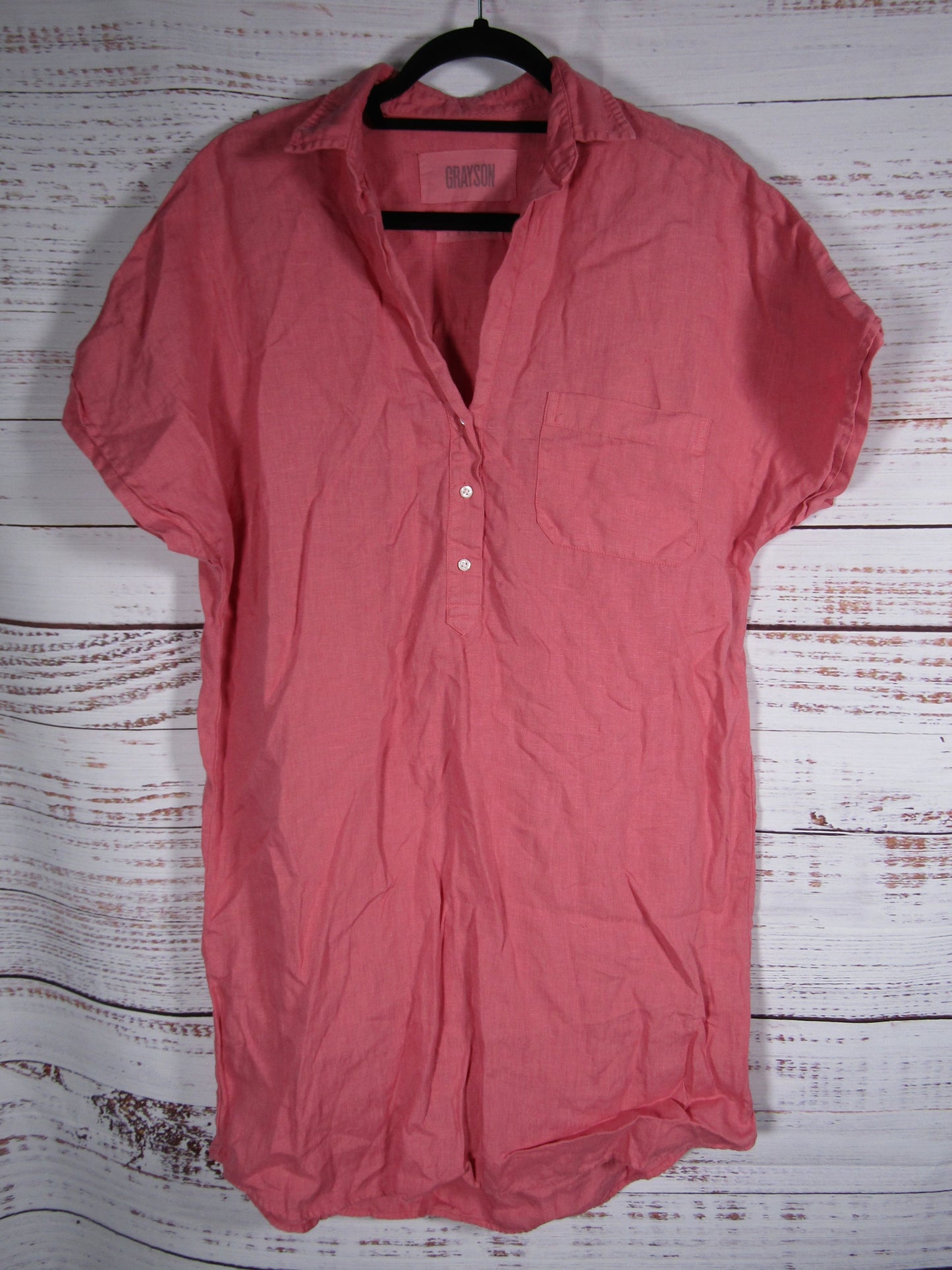 Grayson The Artist Women's Pink Linen Mini Dress Size 3