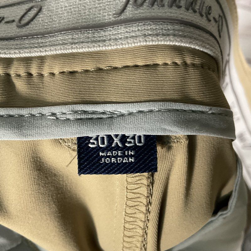 Johnnie-O Momentum Stretch Knit Performance Slacks Khaki Pants - Size 30x30