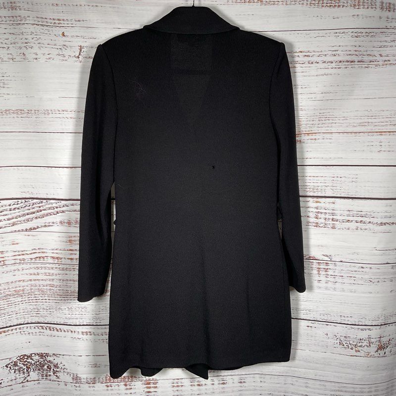 VTG. ST. JOHN Women's Knit Double Breast Long Jacket with Side Accent- SZ 12