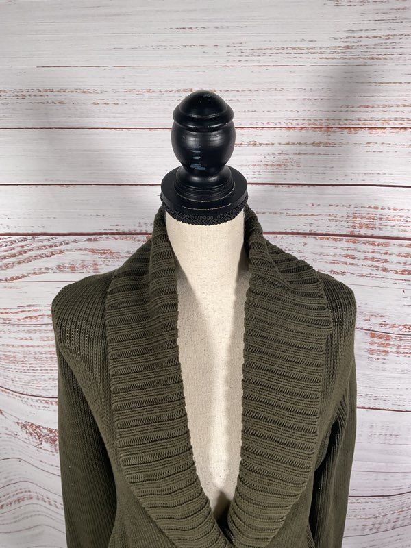 Ralph Lauren Black Label Women's Green Knit Cardigan Double Belted Size M