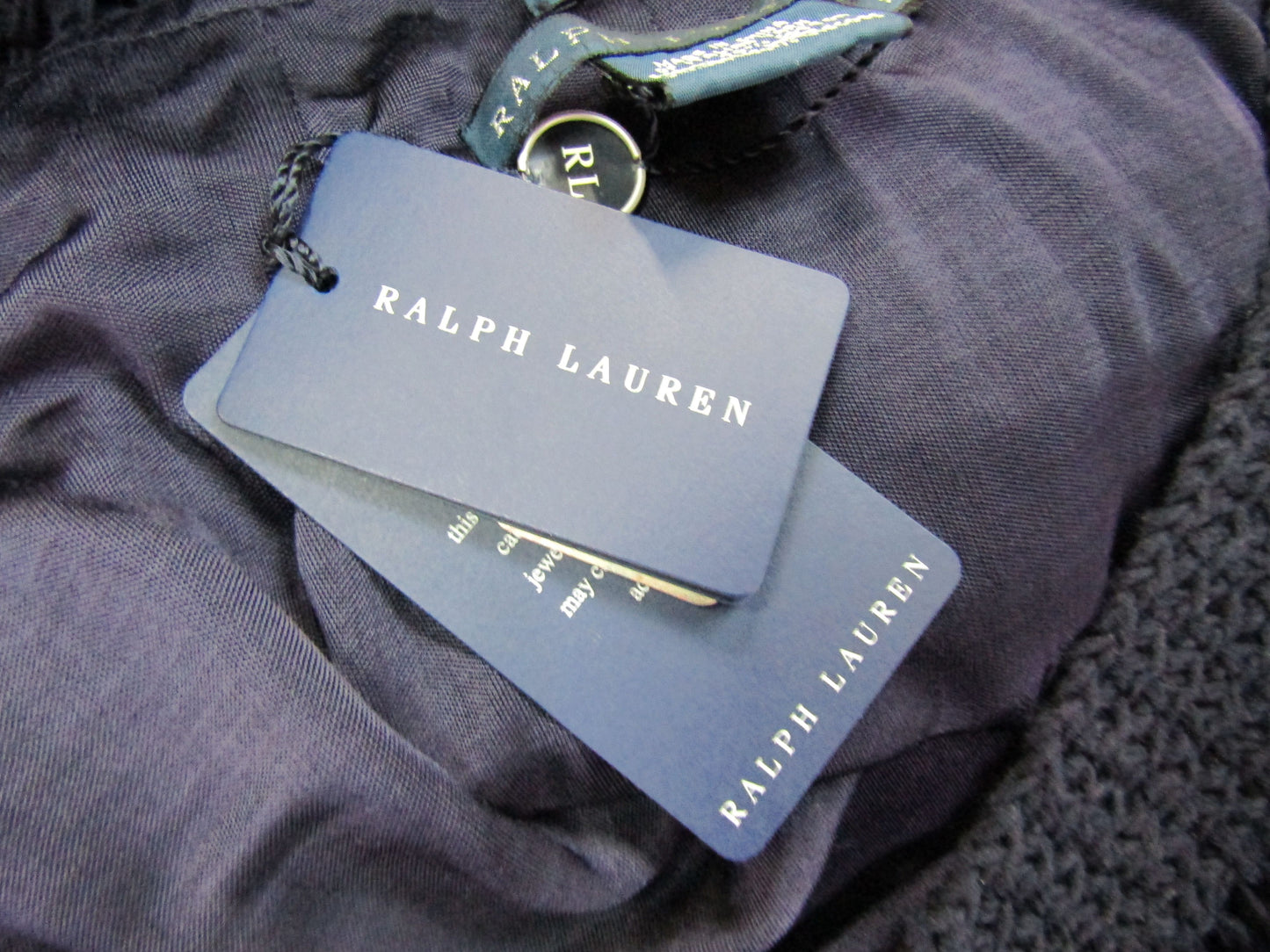 Ralph Lauren Women's Navy Blue Cotton Blend Knit Skirt Size M