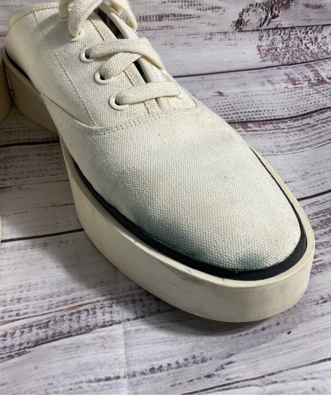 Fear of God Men's Canvas 101 Backless White Sneakers Size 46 EU / 13 US