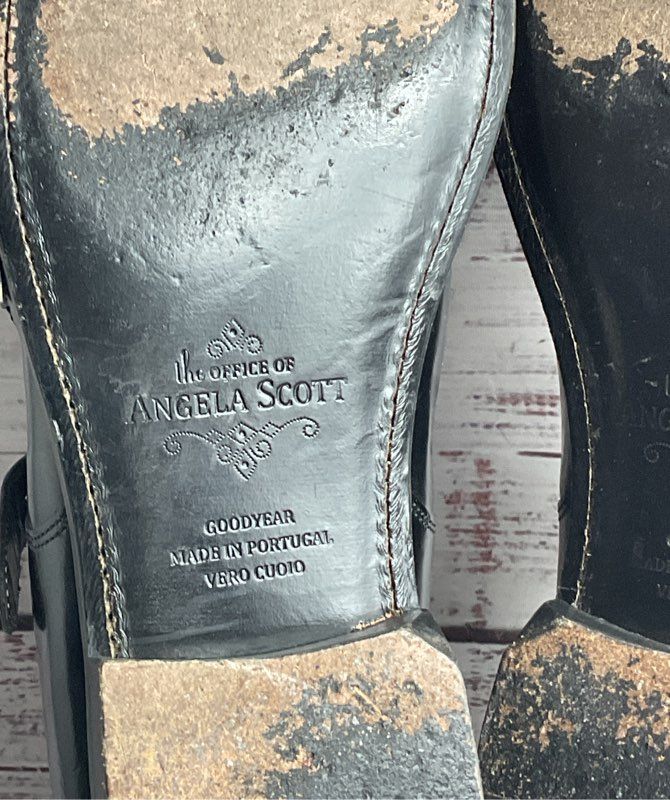 The Office of Angela Scott Leather Monk Strap Oxfords Black 40
