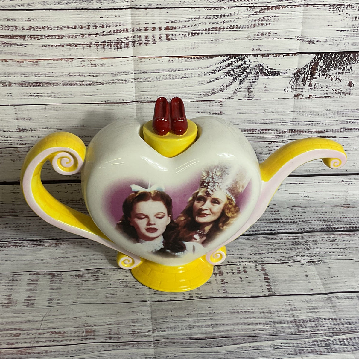 2000 T.E.C Dorothy Wizard Of Oz Porcelain Heart Teapot- 7.5" x 12"