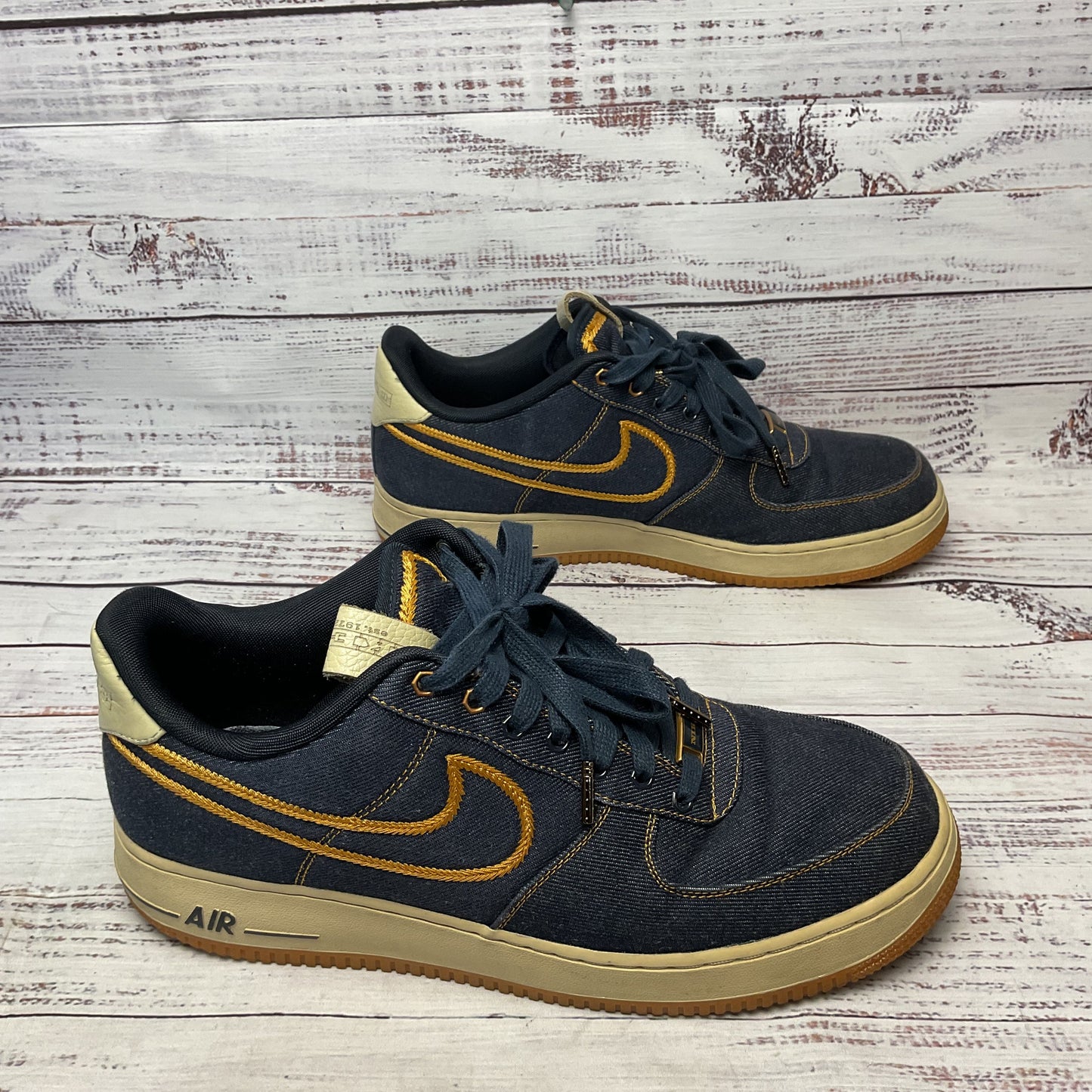 Nike Air Force 1 Low Premium Denim Blue Sneaker Shoe Women Size 11