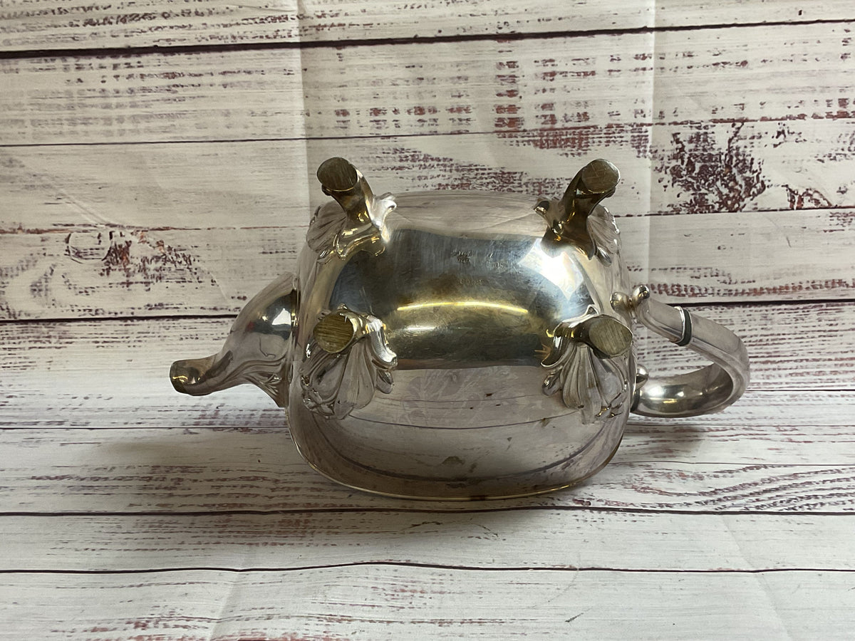 Vintage Rogers Bros Daffodil Silver Plated Floral Teapot