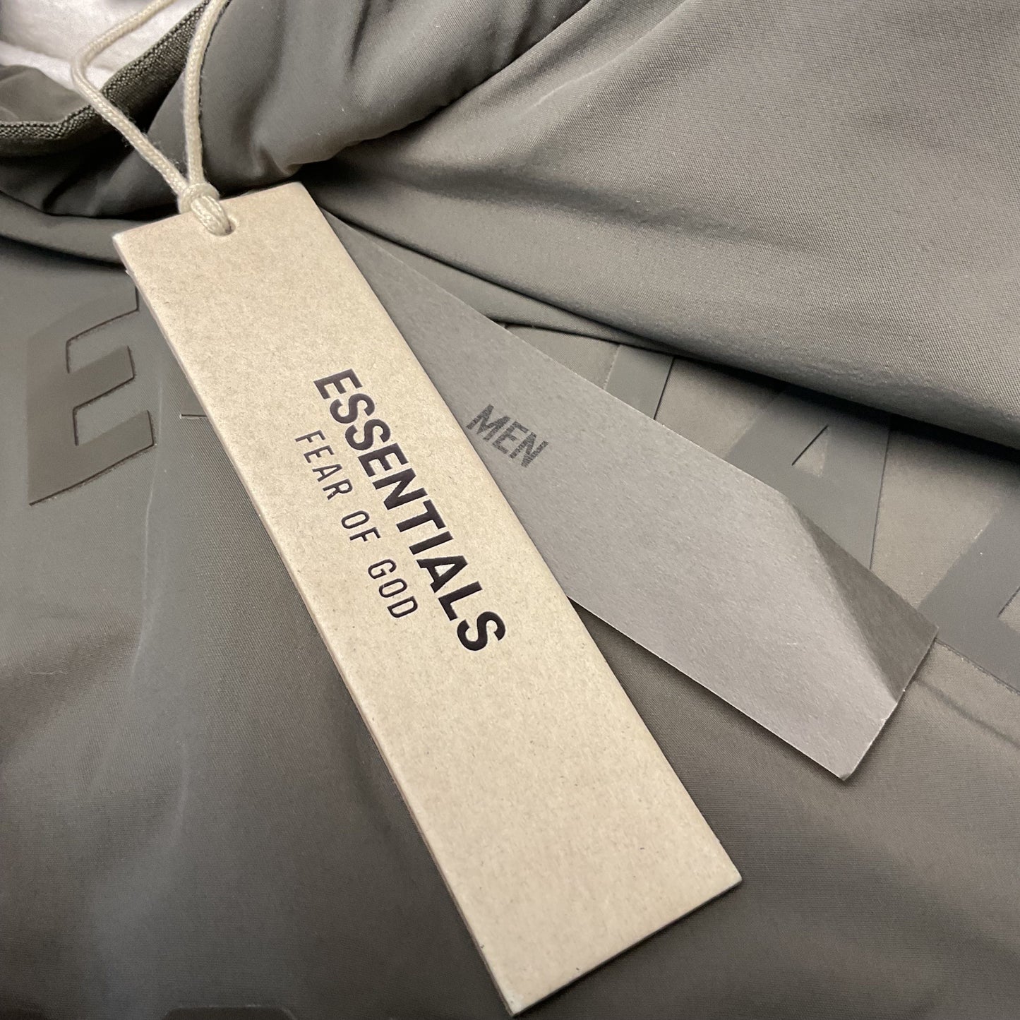 Fear of God FOG Essentials Heather Grey Green Bonded Hoodie Jacket - Size S New