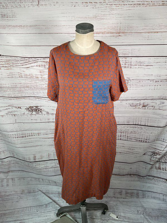 Ace & Jig Women's Shirt Dress Geometric Orange & Blue - Size XL