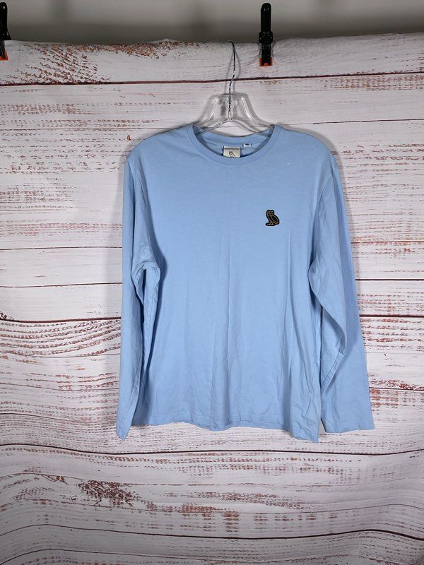OVO Octobers Very Own Long Sleeve Men’s Crewneck Shirt Blue Size M