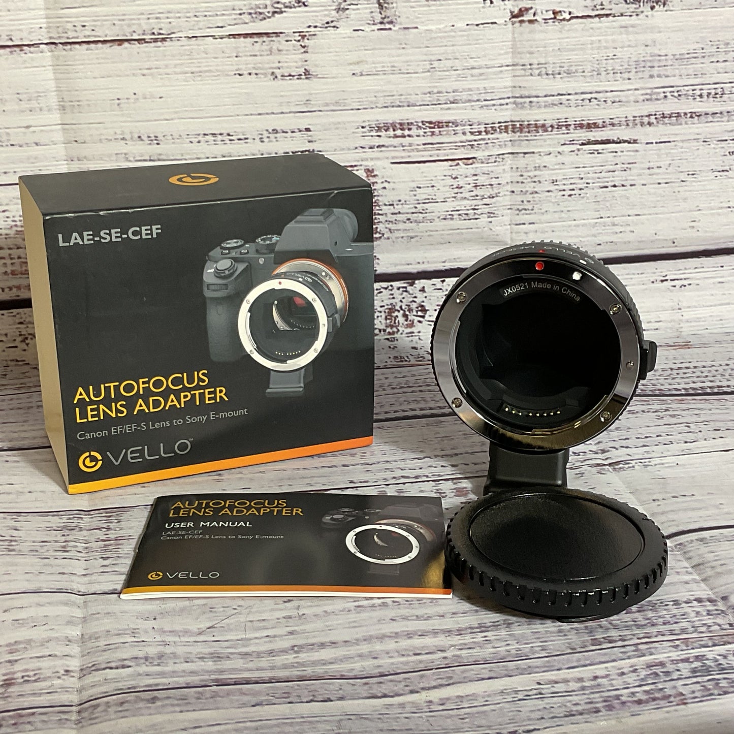 NEW VELLO Autofocus Lens Adapter LAE-SE-CEF- Canon EF/EF-S Lens to Sony E-Mount