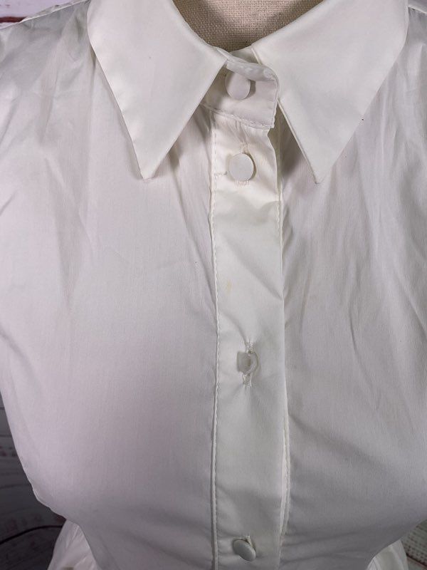 Flavio Castellani Women's White Sleeveless Button Dress Size 42 Made in Italy
