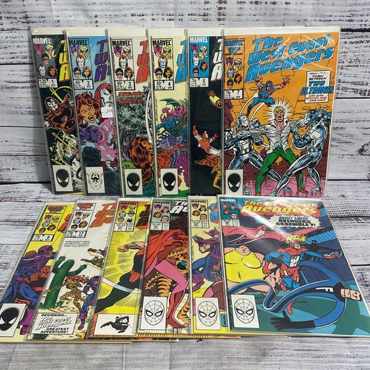 Lot Of 12 Vintage West Coast Avengers Marvel Superhero Comics 1984-89
